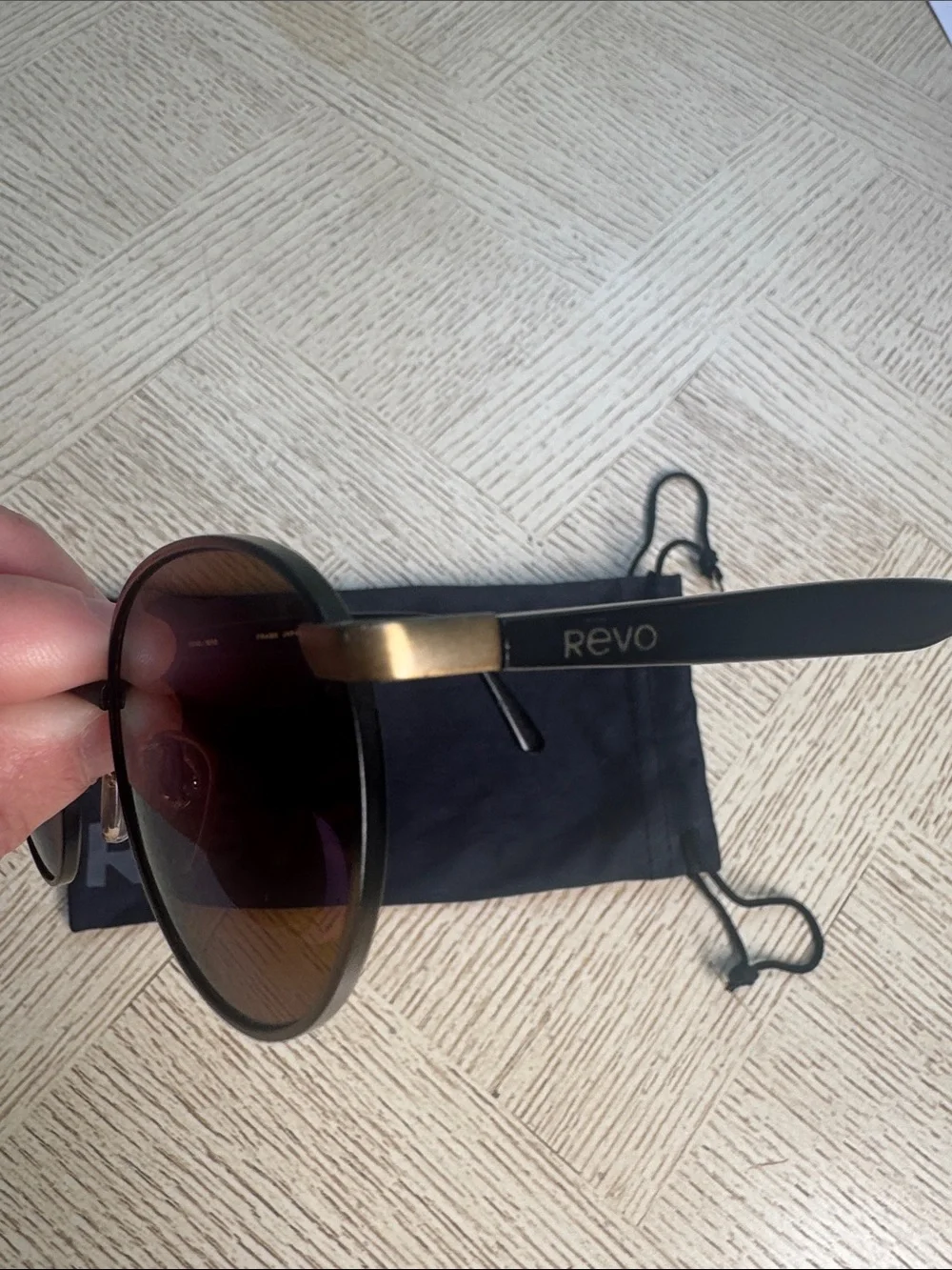 Vintage Revo JAPAN A1110/010 Bronze Black Frame Sunglasses with Purple Lenses